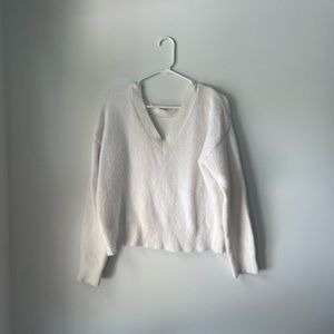 White V-Neck Sweater